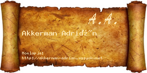 Akkerman Adrián névjegykártya