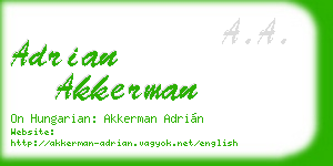 adrian akkerman business card